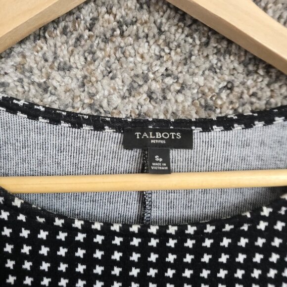 Talbots Top Womens SP Petite Small Black Knit Scoop Neck Blouse Casual Ladies - Picture 6 of 7